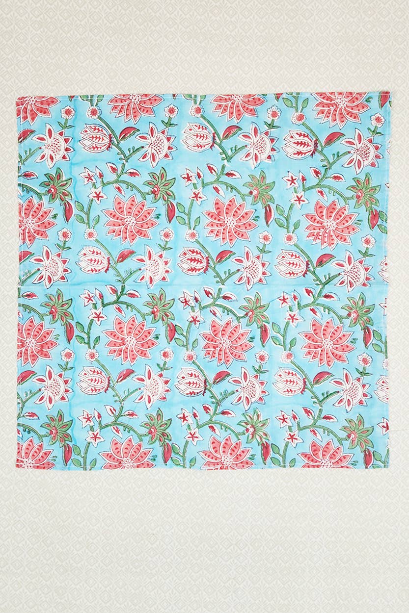 Sevya Handmade - Wholesale Dinner & Cloth Napkin - Floral Block Print Napkins, Set of 611