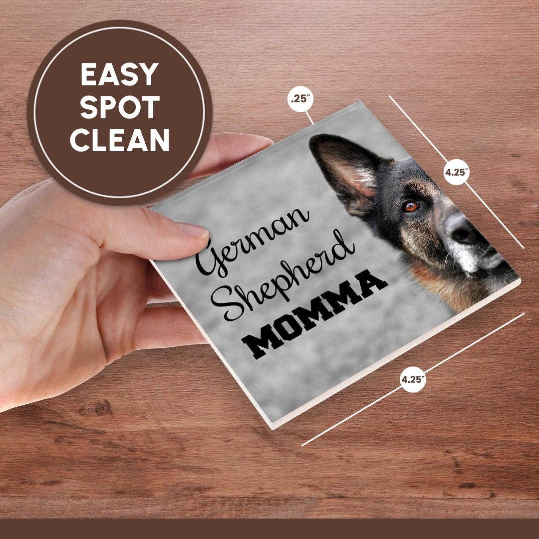 3dRose – Engroshandel Bordskånere – 3dRose, Foto af en schæferhund med Schæferhundemor i sort., Bordskåner6