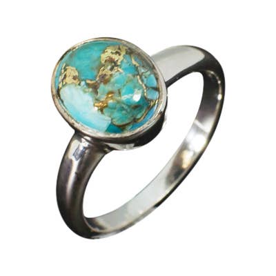 Daydreams Copper Turquoise Sterling Ring for wholesale by Saraswati Imports