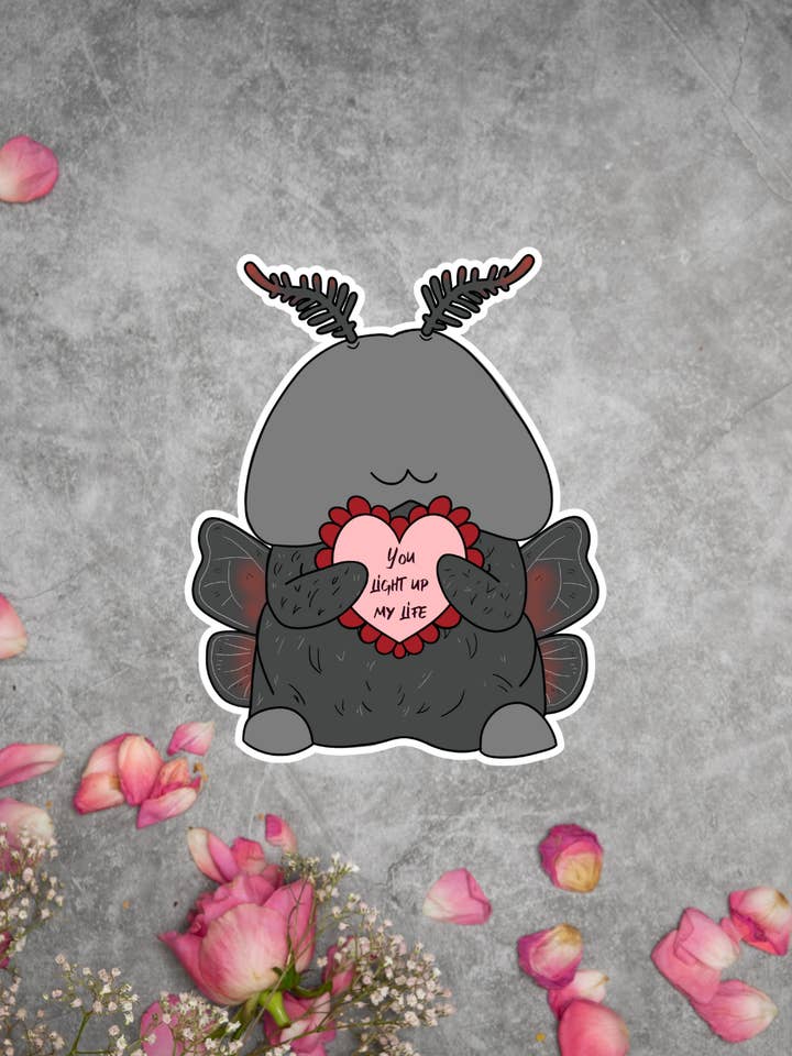 Autocollant Valentine Mothman pour la vente par Messterpieces