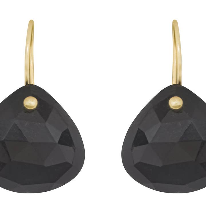 Elisa Zwart Onyx Peervormige Oorbellen voor wholesale door POMEGRANATE