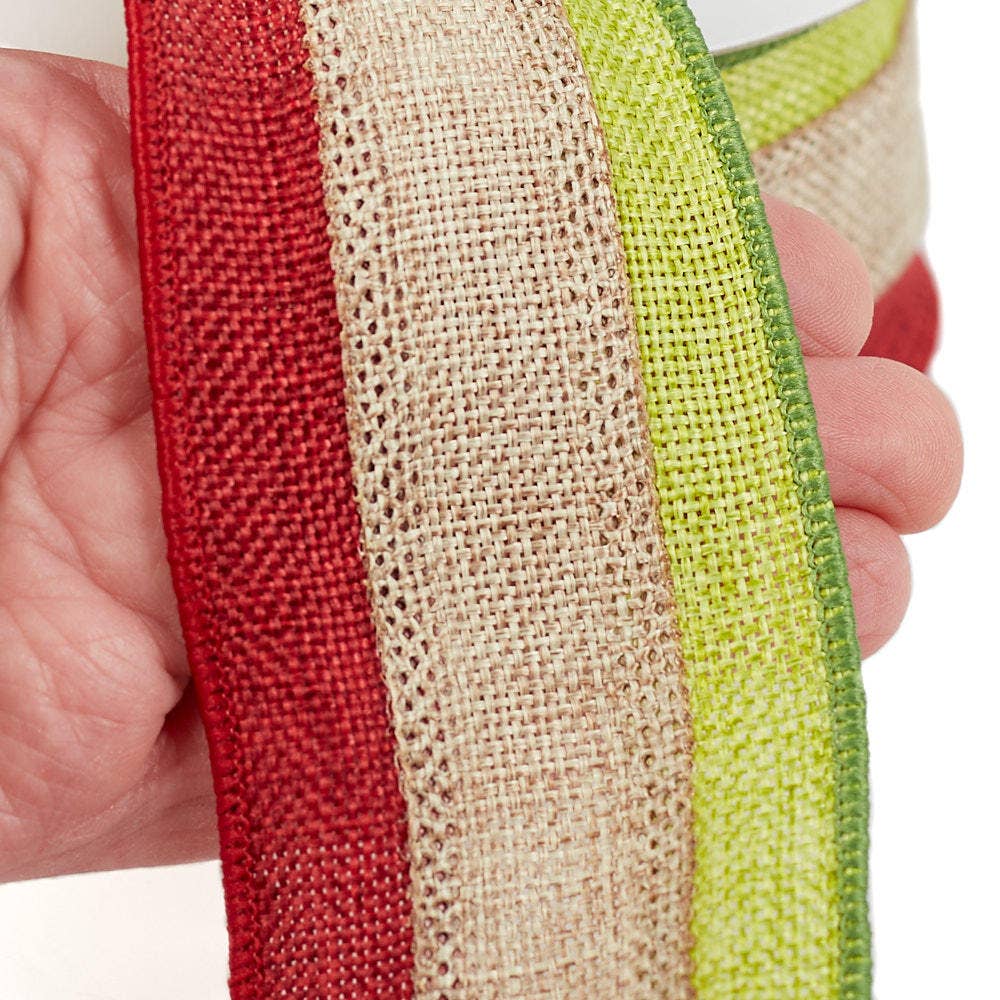 Factory Direct Craft - Wholesale Ribbon - Gift Wrapping - Faux Burlap Wired Ribbon  Spool -Select Color1