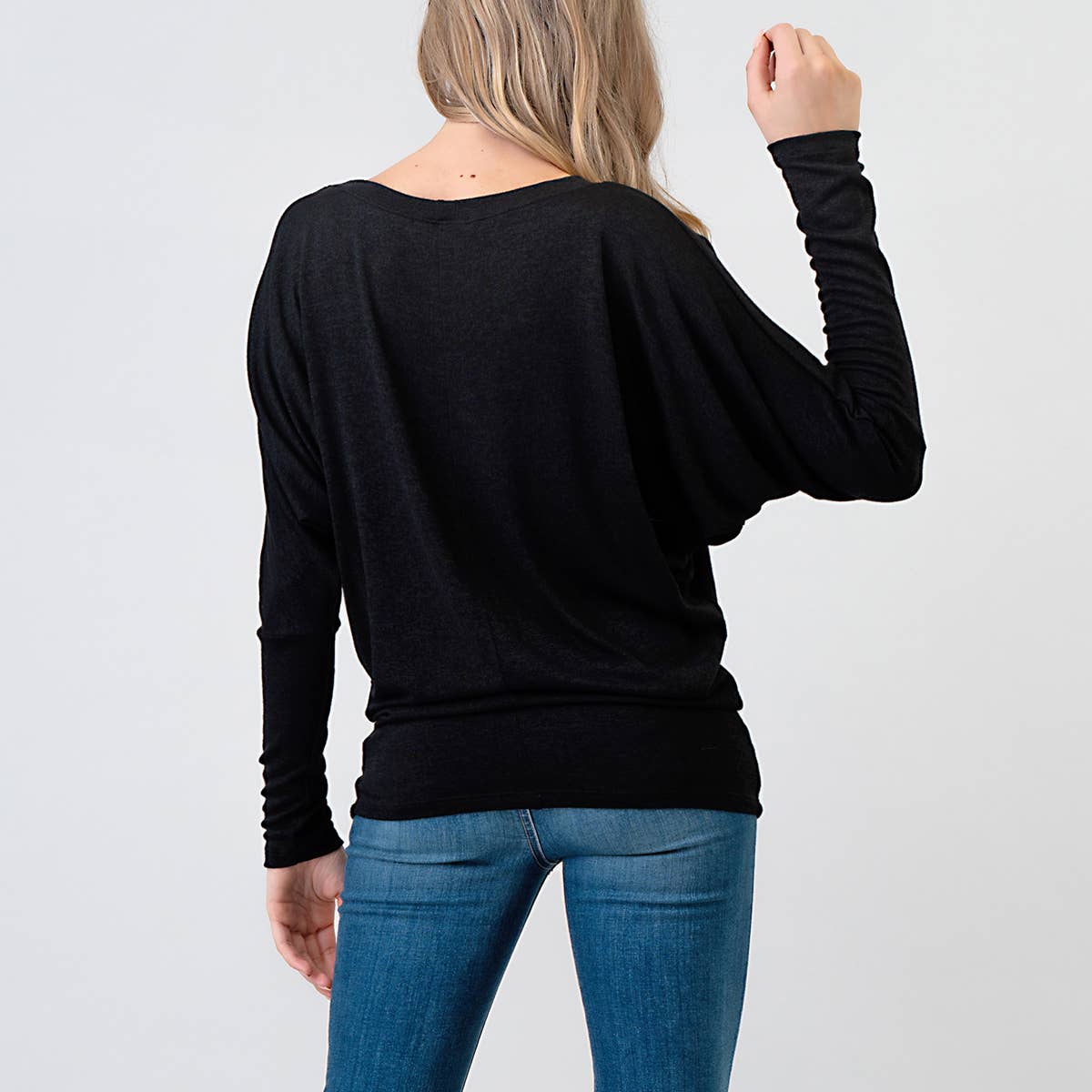 Heimious - Vente Haut en maille – femme - Haut en tricot Hacci à manches longues et col rond à manches Dolman, 270153