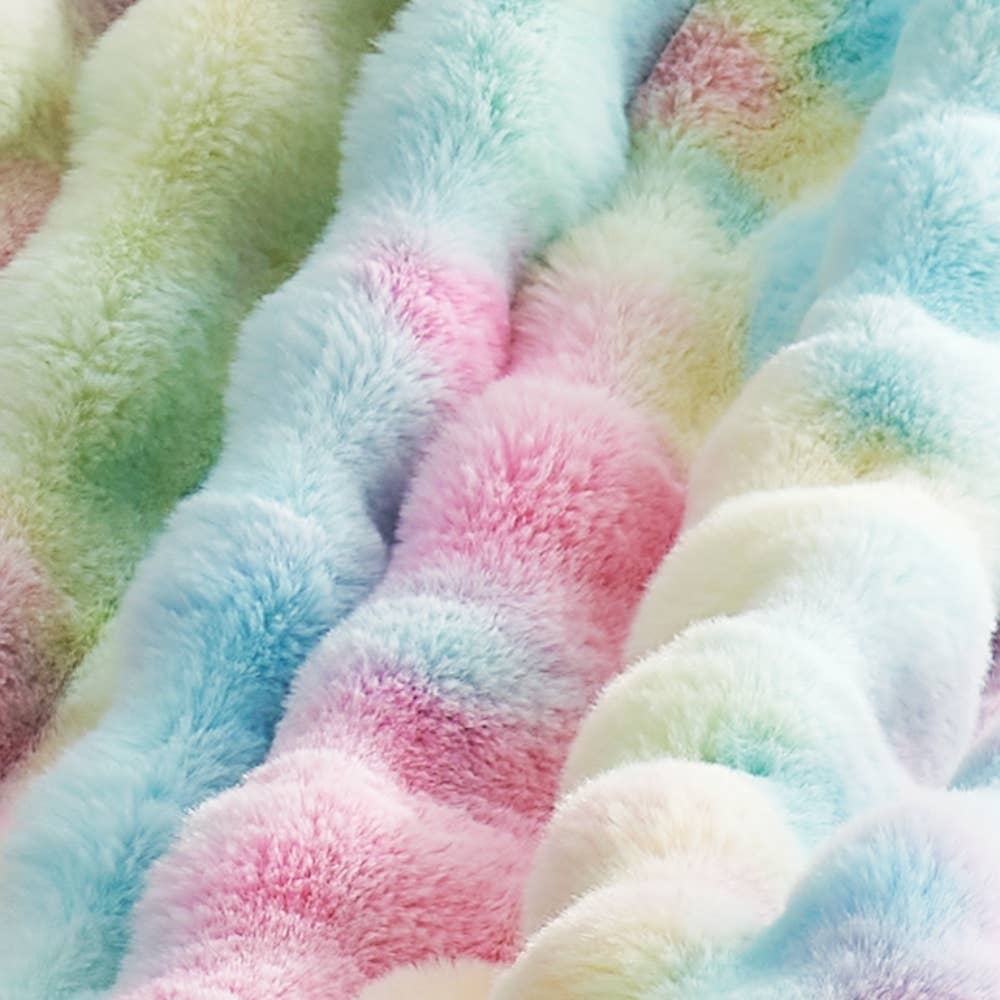 DreamValley - Wholesale Throw Blanket - CB Luxurious Faux Fur Bubble Throw Blankets, Tie-dye Color26