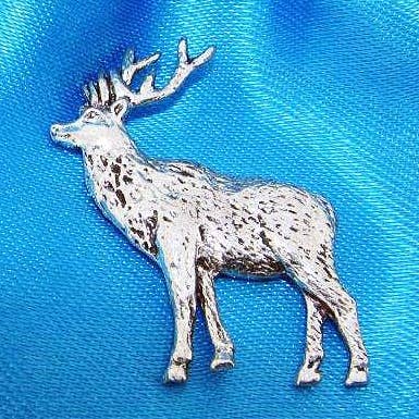 Stag Pewter Pin Badge for wholesale by Pageant Pewter