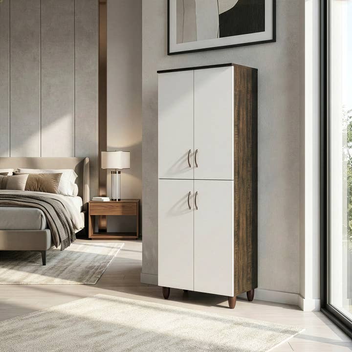 Anthea Four-door Shoe Cabinet with Four Shelves for wholesale by Glamour Home