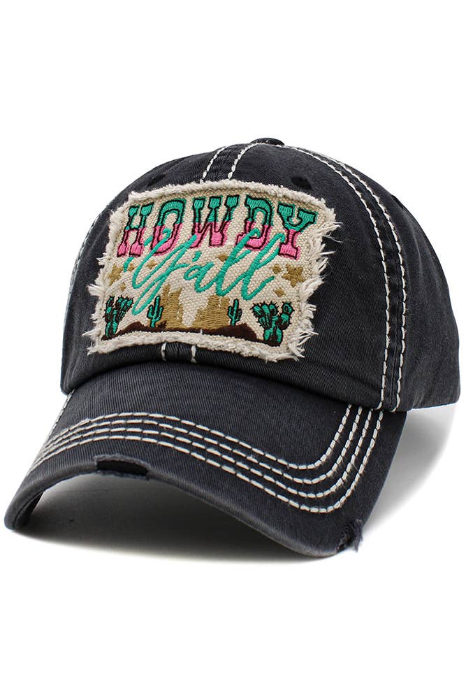 Hana - Wholesale Baseball Cap - Women's - Howdy Ya'll Washed Vintage Ballcap6
