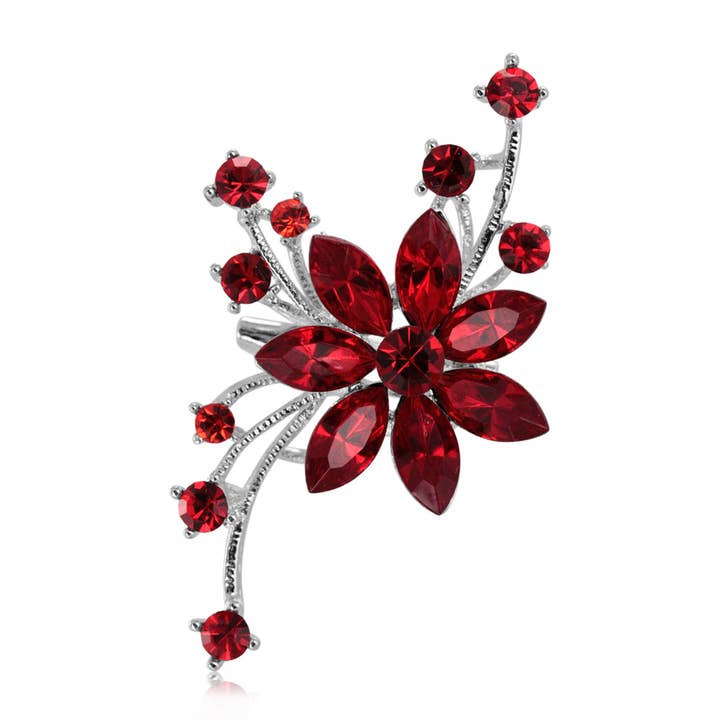 Brooch Pin Austrian Crystal Full Bloom Flower Brooch Pin for wholesale by Double Accent