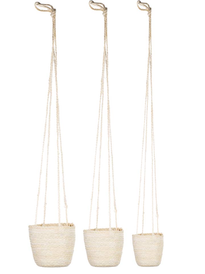 Jute Hangmanden - Set van 3 voor wholesale door Shoeless Joe Ltd