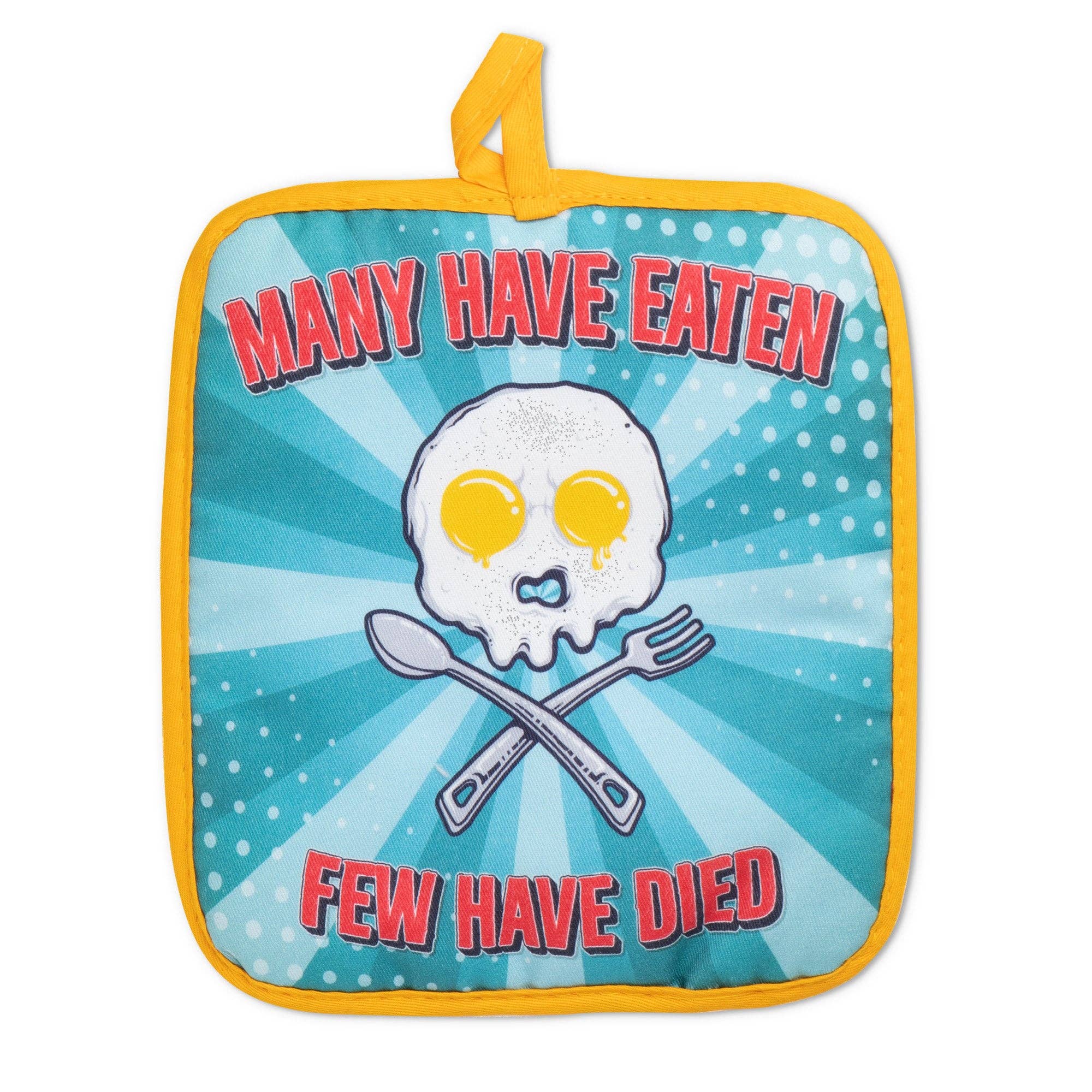 Zapps Clothing - Vente Gants de cuisine/maniques - Ensemble de gants de cuisine et de porte-casseroles Many Have Eaten, Few Have Die3