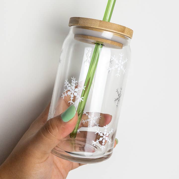 Winter Schneeflocken Bierglas Dose für den Großhandel von BambooByTundra