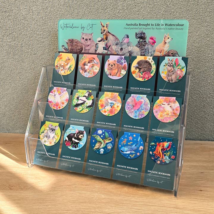 Australisk vildliv magnetiskt bokmärkeset med ställ för visning för wholesale av Watercolour By Cat