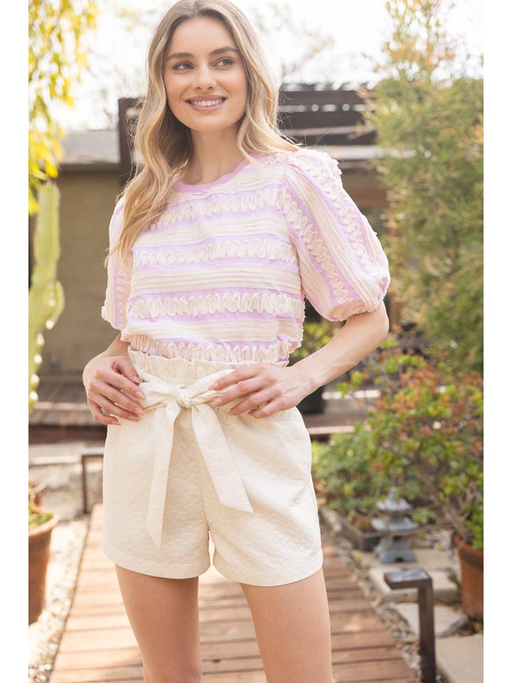 VOY - Wholesale Shorts - Women's - 35645 High Waist Self Tie Shorts