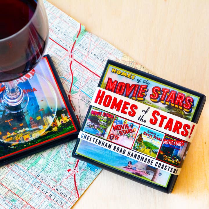 Cheltenham Road - Wholesale Coasters - Homes of the Stars Vintage Hollywood Coaster Set1