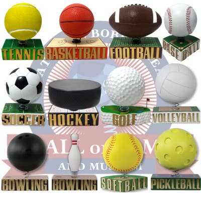 Sports Ball Bobble Series for wholesale by National Bobblehead Hall of Fame and Museum