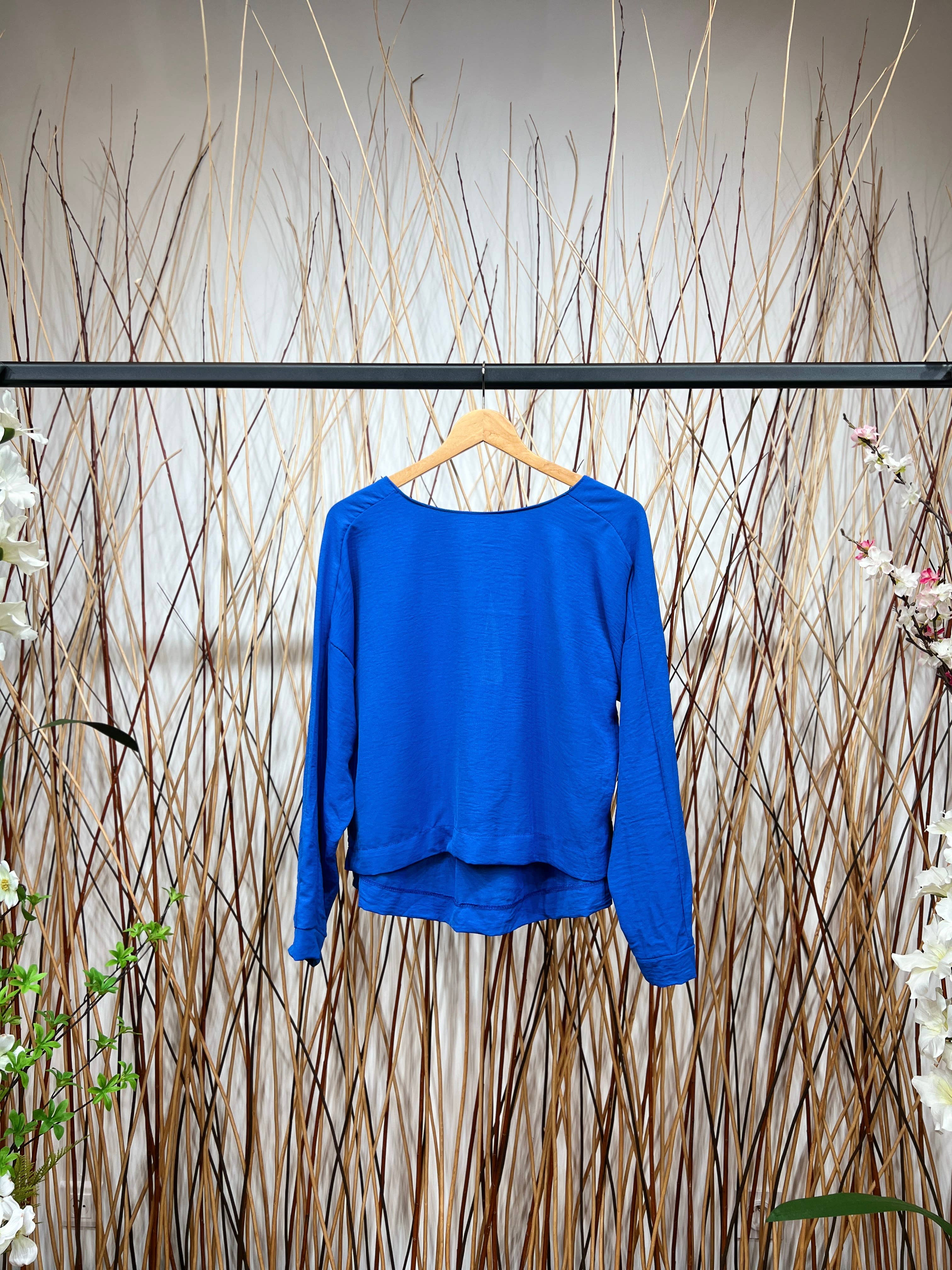 L'Emotion – wholesale T-shirt (utan tryck) – Dam – Långärmad T-shirt med vattendroppe halsringning med slits rygg8