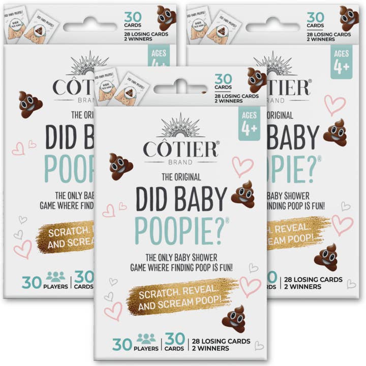 CÔTIER BRAND - Wholesale Card game - Did Baby Poopie?® - Baby Shower Poop Emoji Scratch-Off Game3