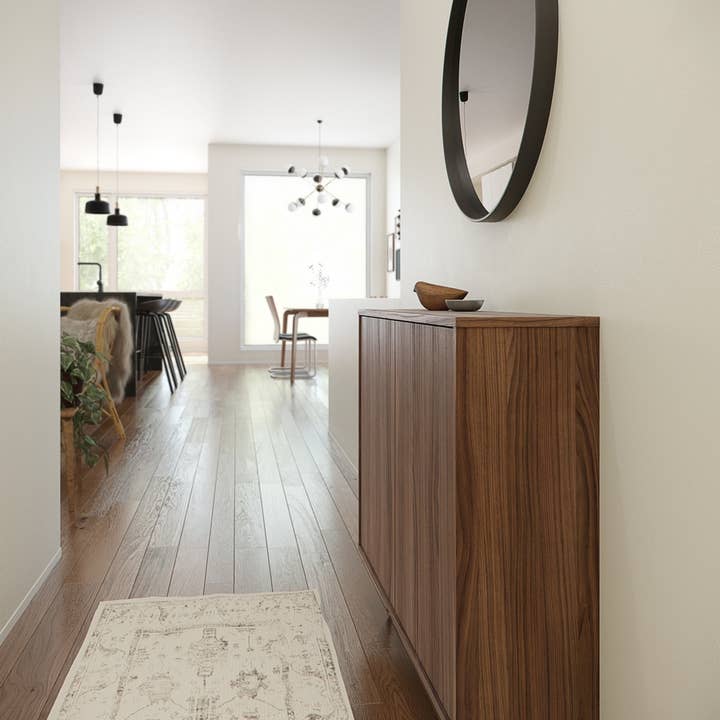 Nexera - Wholesale Cabinet - Nexera 132231 Slim 2-Door Storage Cabinet, Walnut