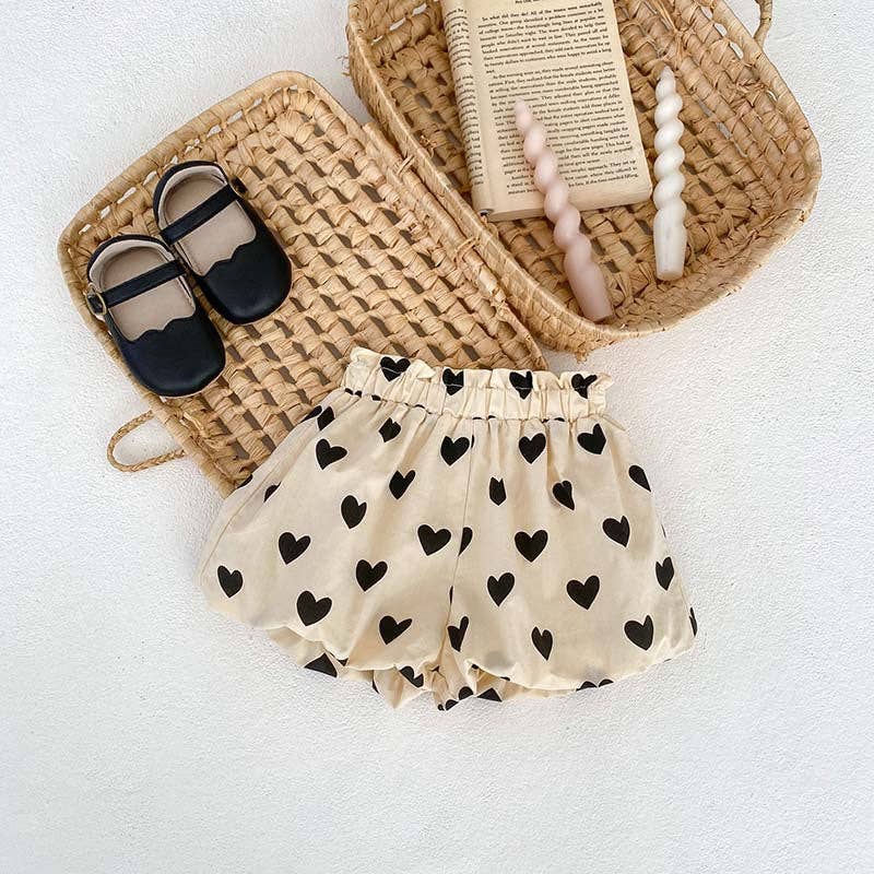 Abricot Arrivée pour l'été : Ensemble robe à bretelles et short à imprimé cœur en vente sur Faire8