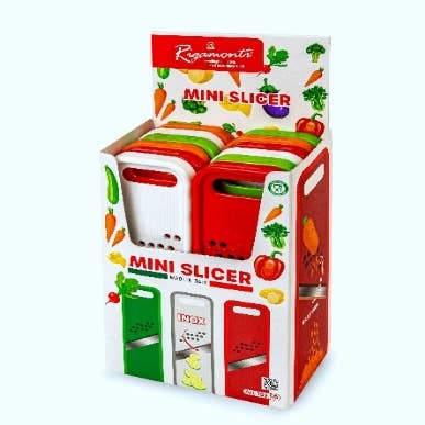 Art. 102.50 "MINI SLICER" vegetable slicer - 12 pcs display for wholesale by Rigamonti Pietro & Figli srl