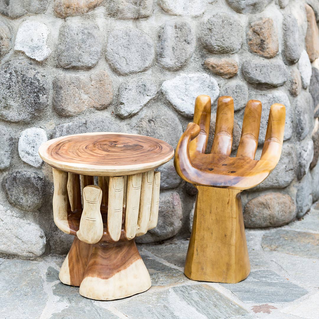 Garden Age Supply - Wholesale Decorative Tabletop Object - Suarwood Hand Shaped Decorative Chair2