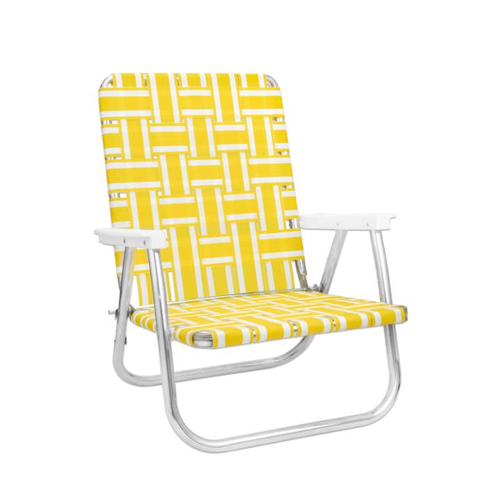 Lawn Chair USA - Wholesale Folding Chair - Yellow and White Stripe Beach Chair