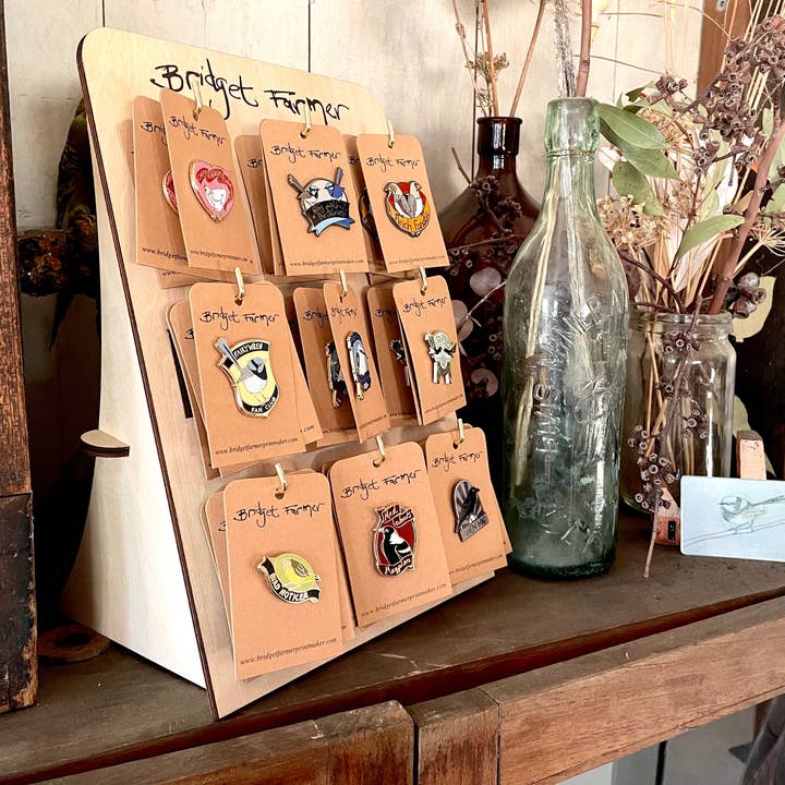 Bridget Farmer Printmaker - Wholesale Retailer display – Accessories - Display Stand For Enamel Pins3