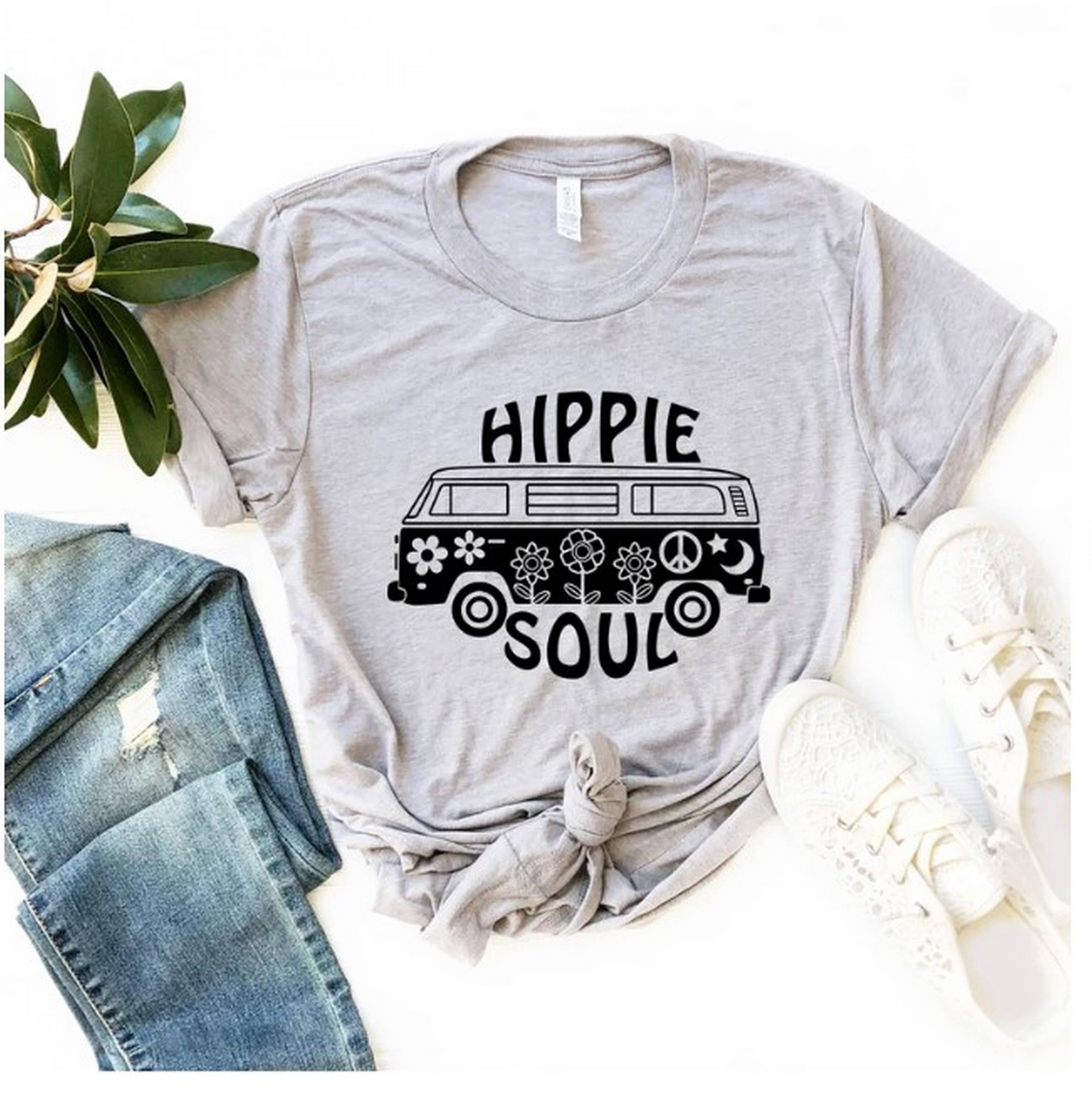 Black Hippie Soul Shirt , Hippie Bus Shirt, Novelty Shirt , Hippie for wholesale on Faire0