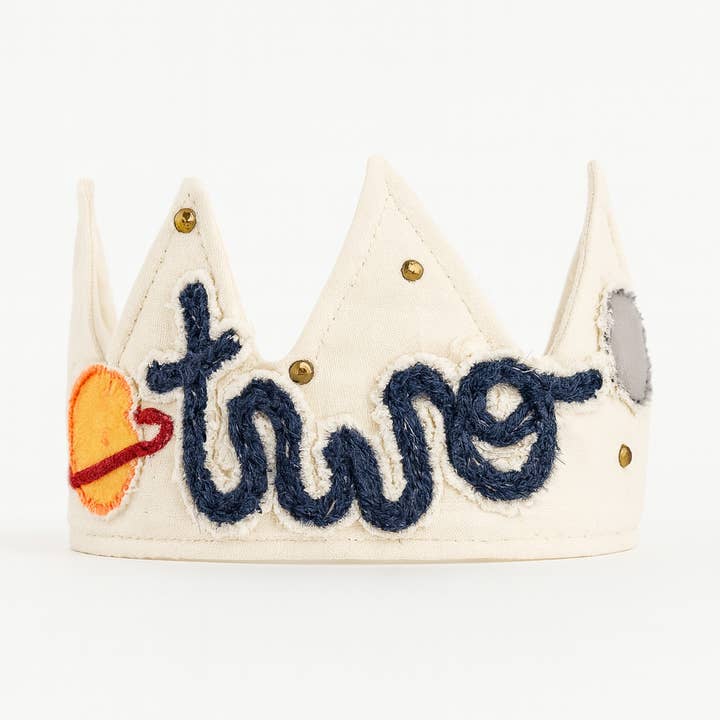 Couronne d'anniversaire « Deux » faite à la main – Planètes aquarellées pour la vente par A Thousand Freckles