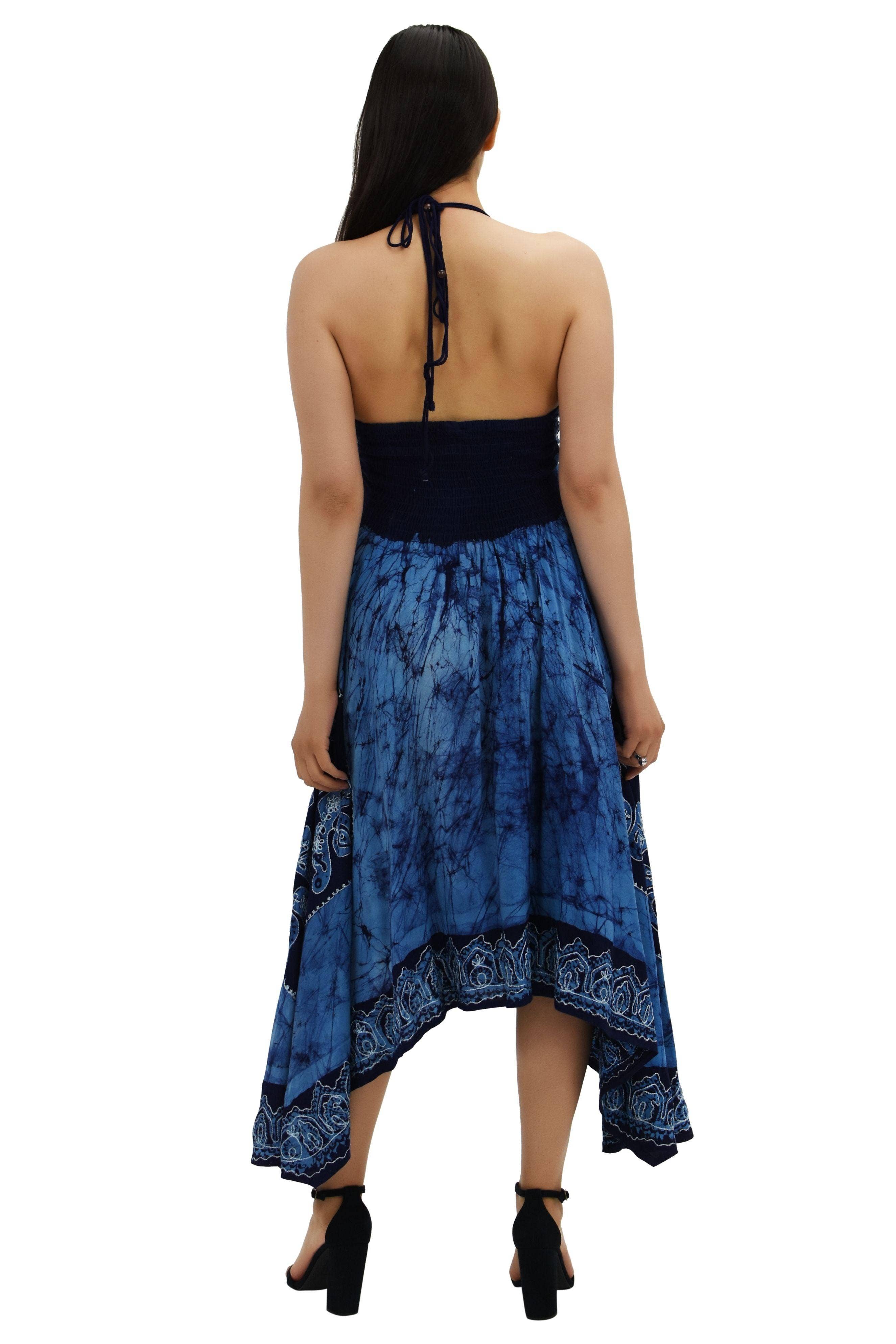 Advance Apparels – wholesale Dress – Women's – Batik Scarf Dress Elastic Back 145825