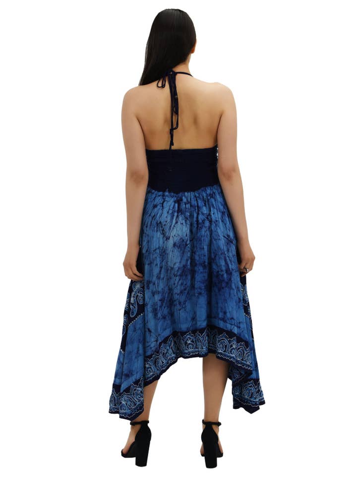 Advance Apparels – wholesale Dress – Women's – Batik Scarf Dress Elastic Back 145825