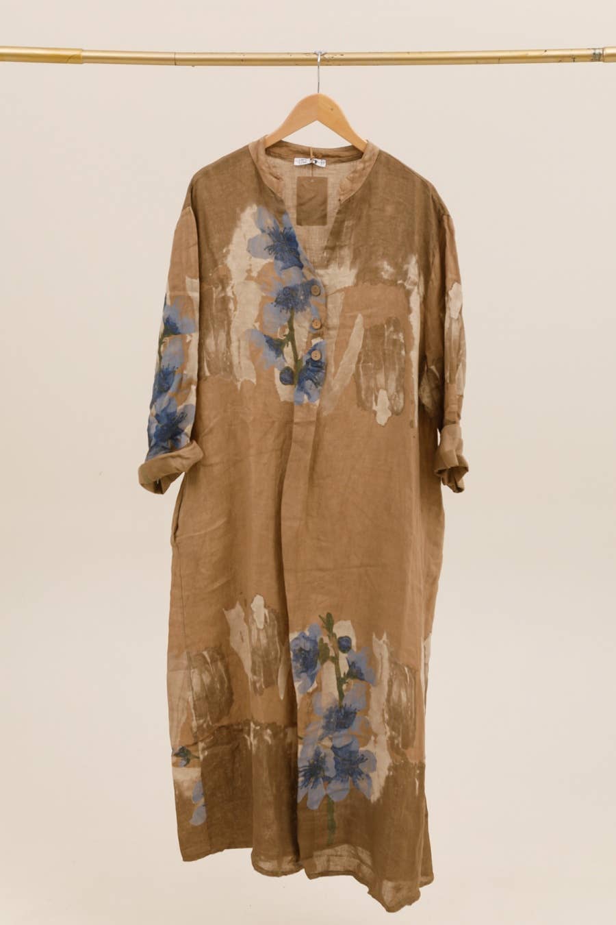 Lea & Luc - Grandes Tailles - Wholesale Dress - Women's - Floral print dress in 100% Linen REF. 7223015