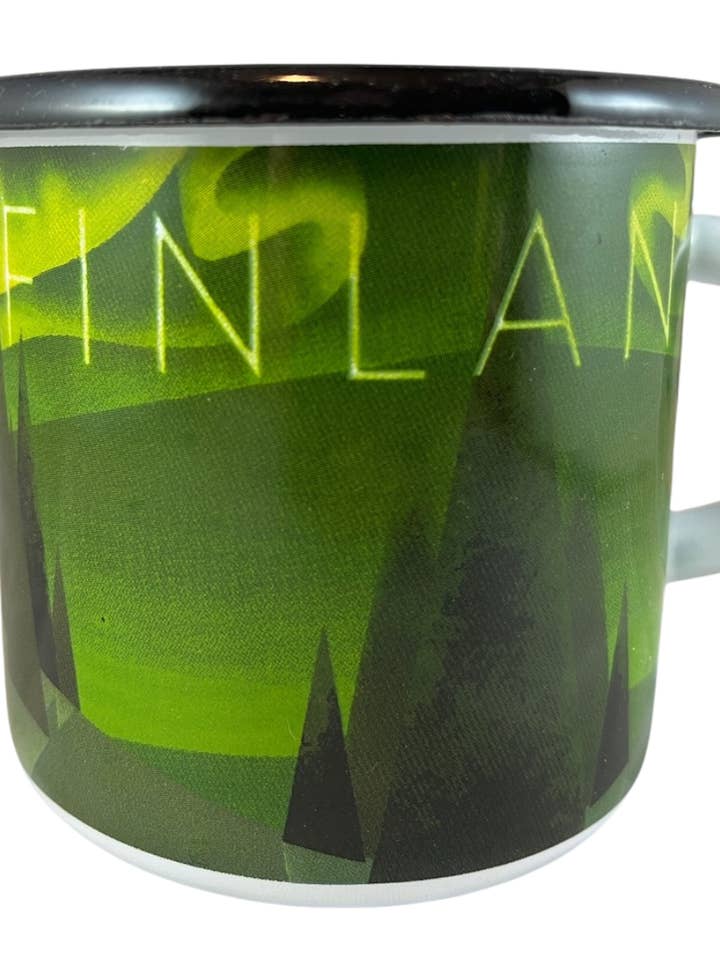 Mug émaillé : Finlande - Terre des aurores boréales pour la vente par Come to Finland