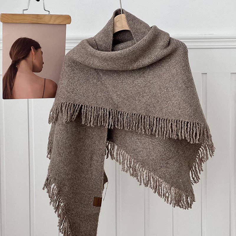 Dipped Shop – wholesale Scarf – Women's – Tassel Solid Color Knit Shawl Scarve DPS16073