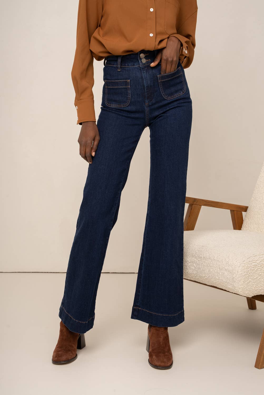 Oraije Paris – calças de ganga - Mulher por atacado – Elena flare jeans37