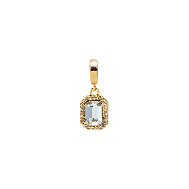 Rectangular CZ Halo Charm for wholesale by By Adina Eden