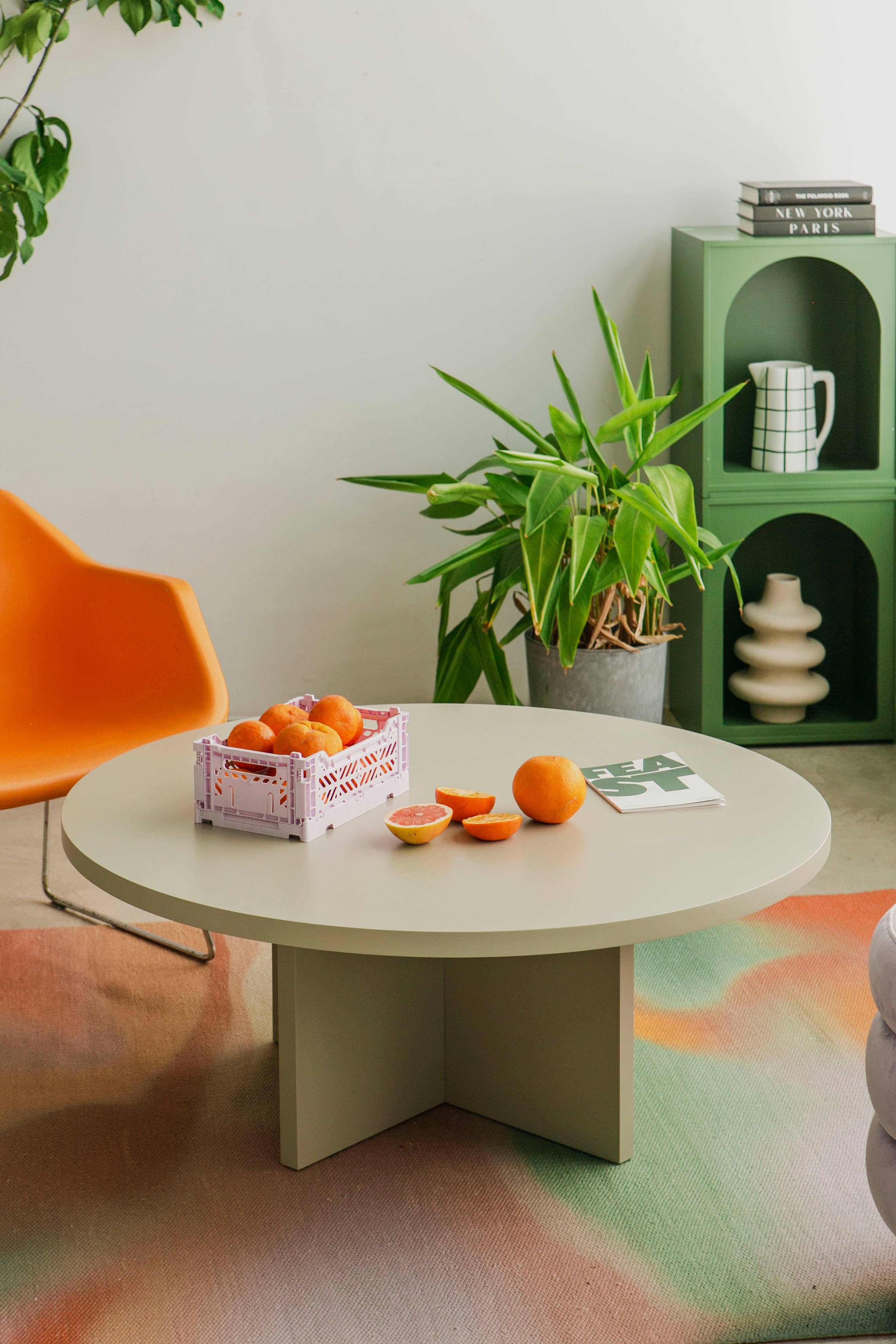 Really Nice Things - Wholesale Coffee Table - Round coffee table, 3cm taupe tabletop, 100cm5