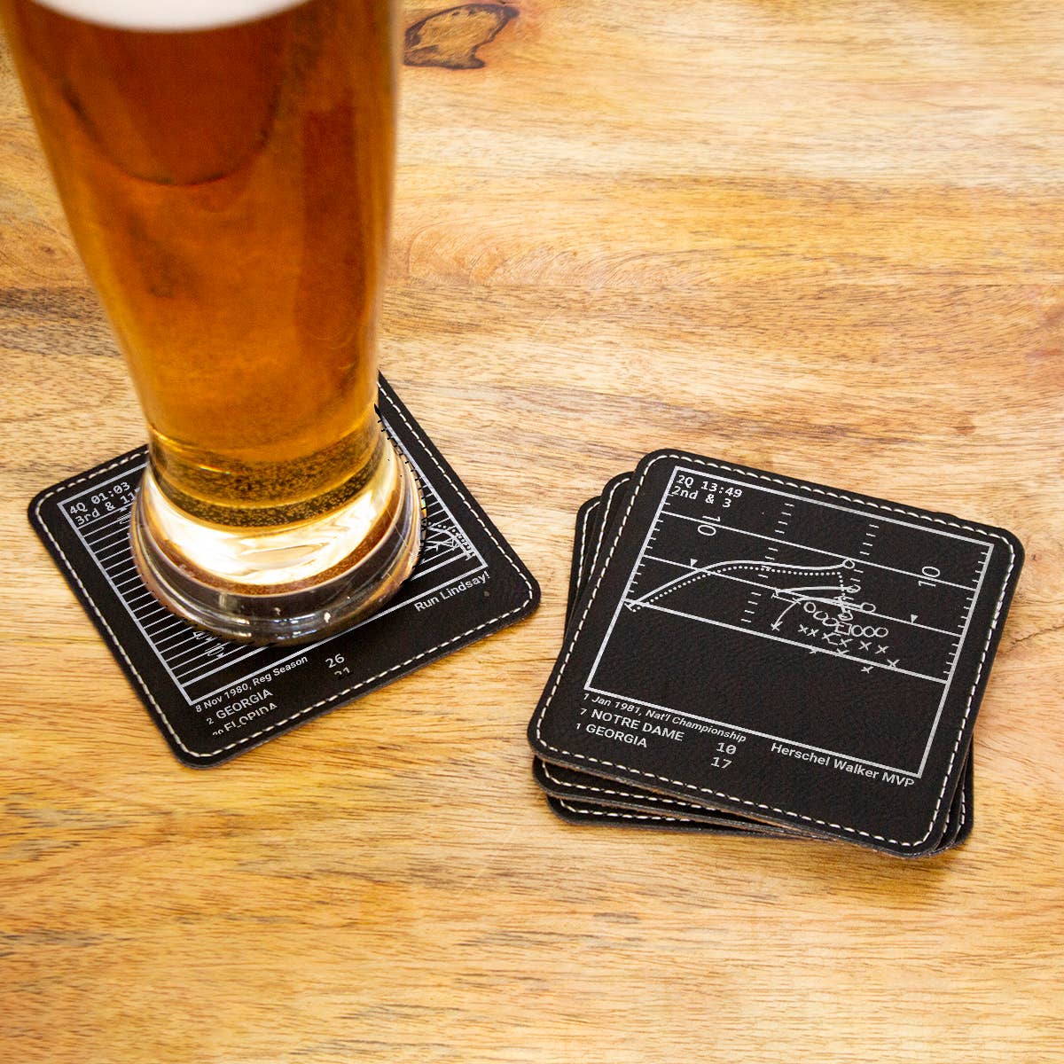 Playbook Products – Engroshandel Bordskånere – Største fodboldspil i Georgia: Leatherette Coasters1