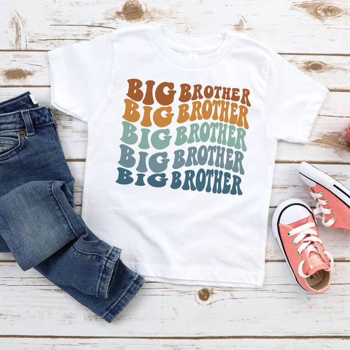 Repeating Big Brother Toddler and Youth Shirt for wholesale by Itsy Bitsy Bella Co