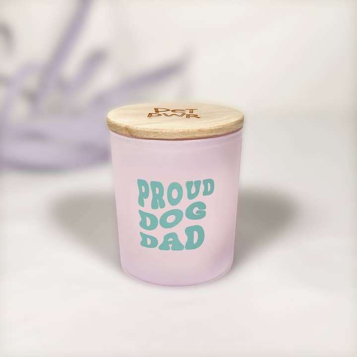 Pet Pwr Srls - Wholesale Jar/Filled Candle - Lilac candle "Proud dog dad"