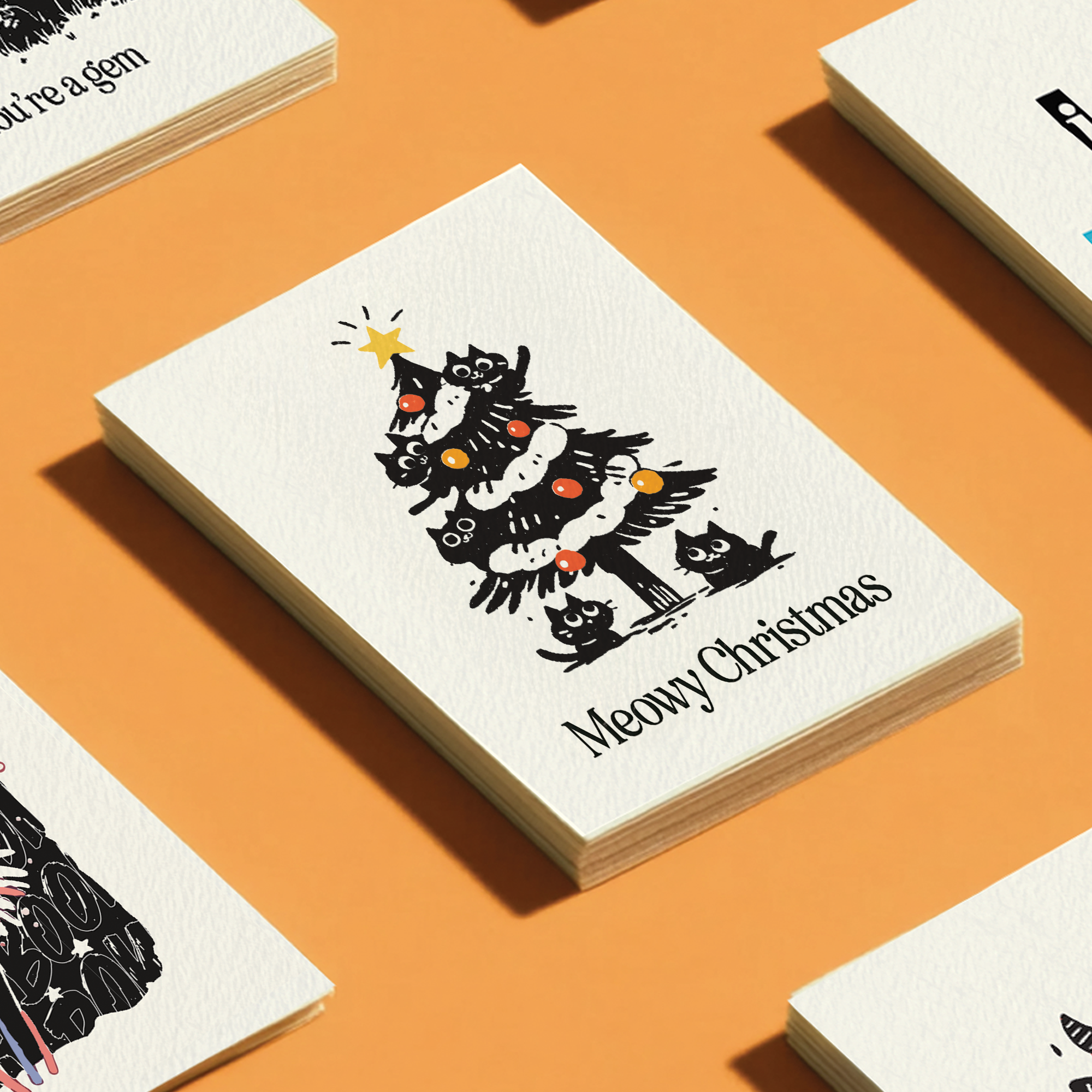 Petty Paper Studio – wholesale Julkort – Mjauig Jul för kattälskare - A2 Julkort2