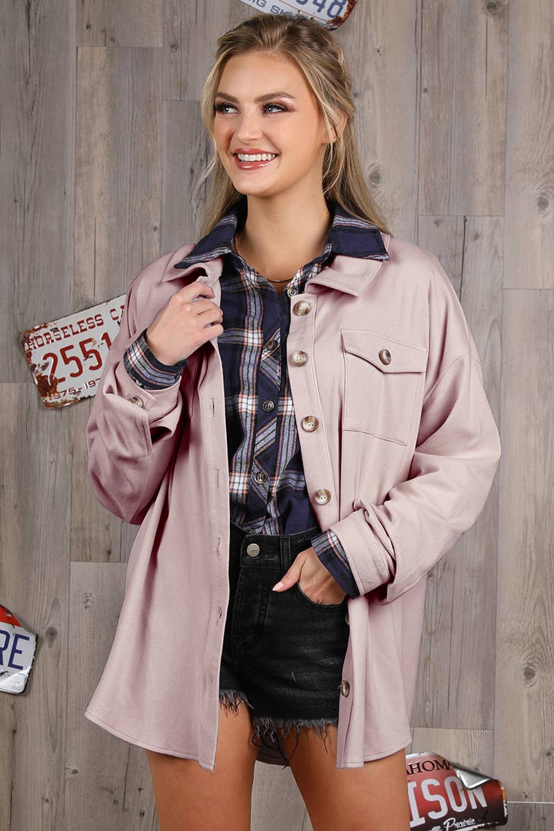 NINEXIS - Vente Veste-chemise – femme - CWOJA701_VESTE BOUTONNÉE DOUCE ET CHAUDE15