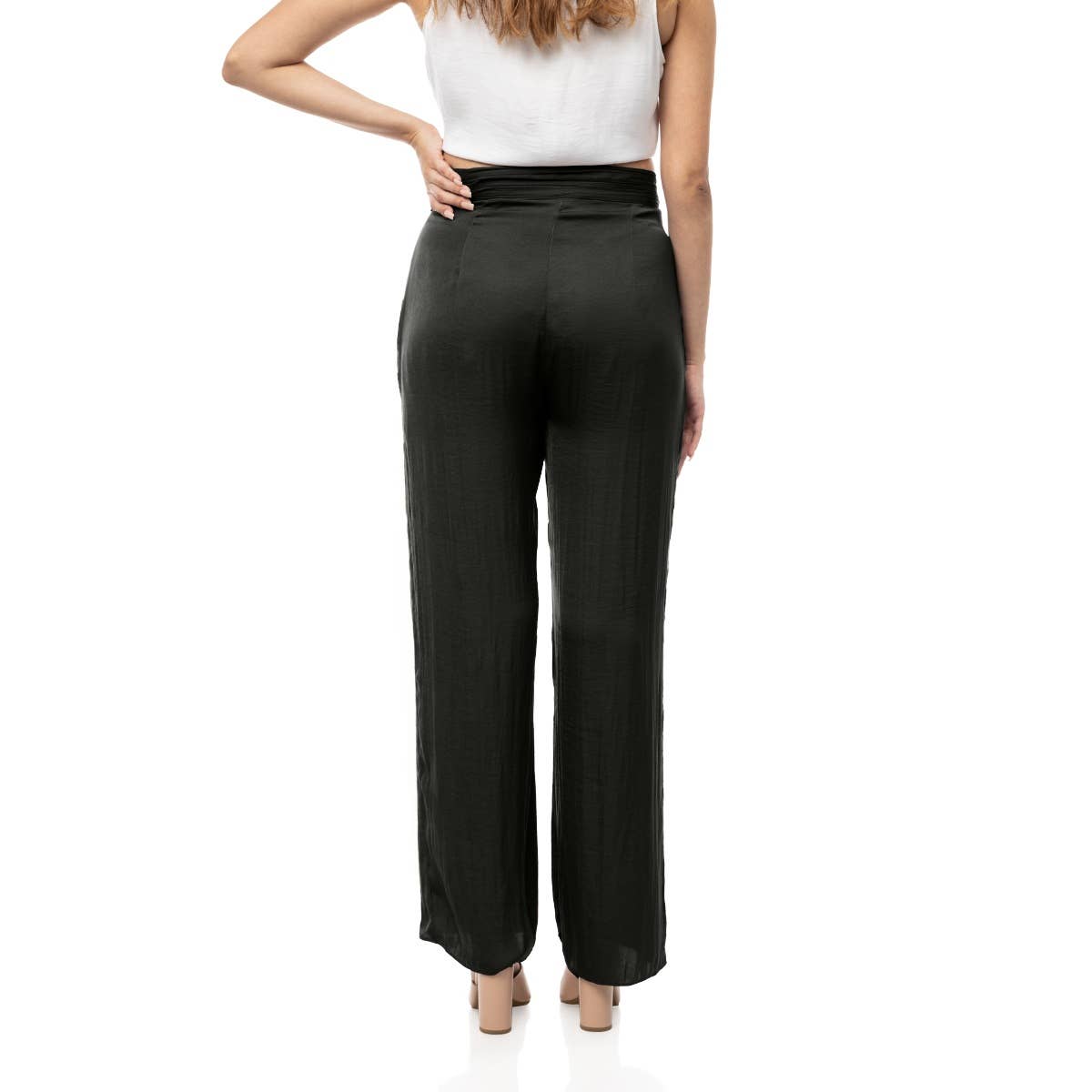 Naked Zebra Rack - Wholesale Pants - Women's - Ruched Waist Satin Pants8