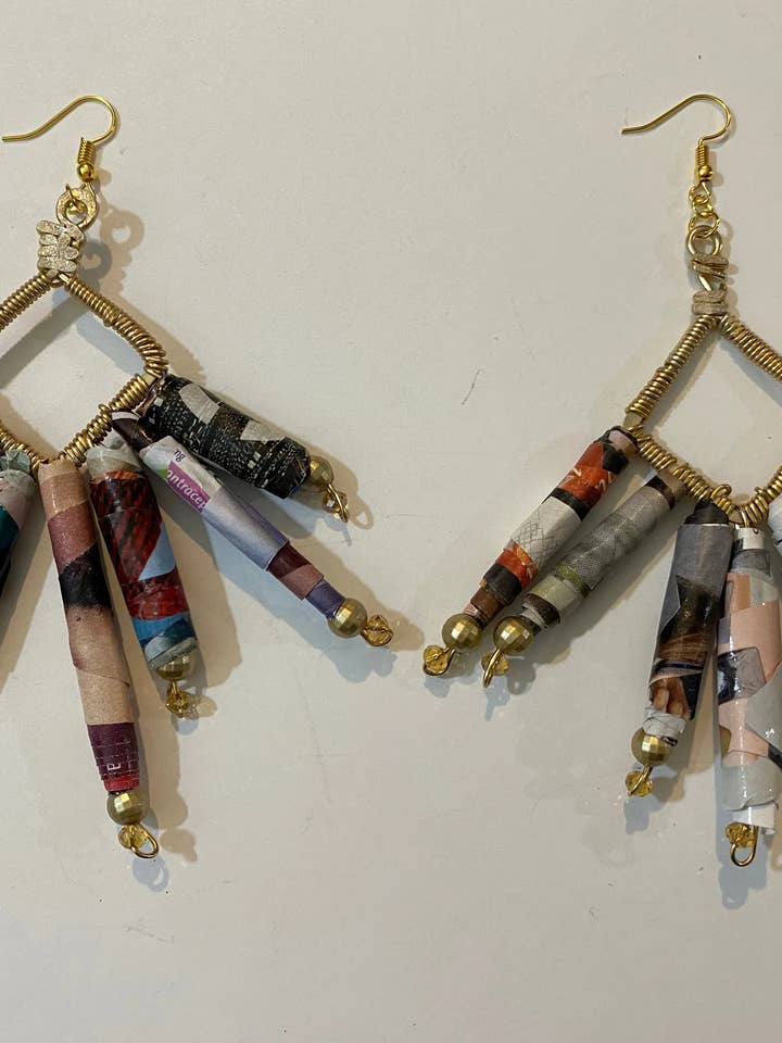 Papirøreringe - firkantet diamantstil for engroshandel hos Angela Catirina Jones