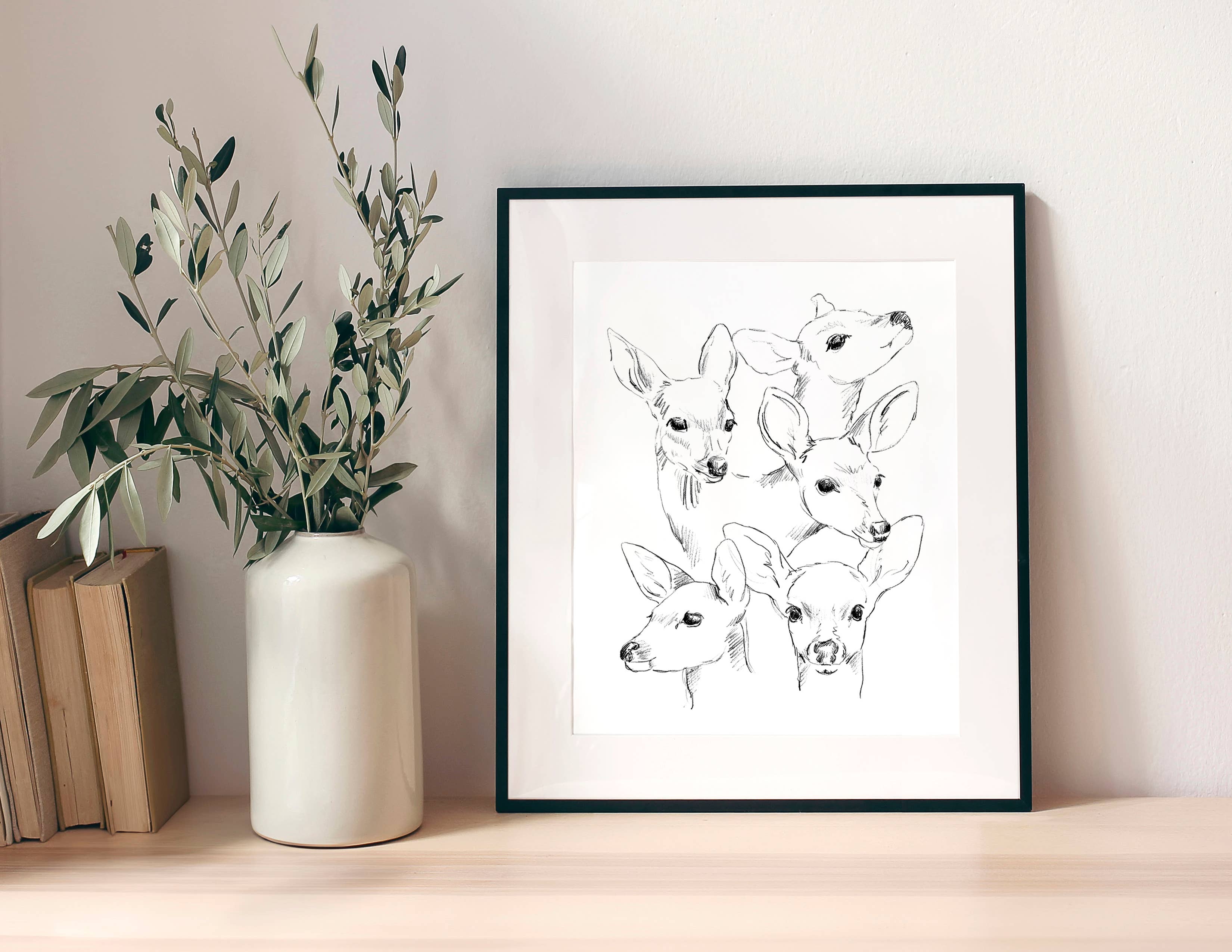 NorthHouse Creative Co. - Wholesale Art Print - Fawn Illustration Sketch Art Print7