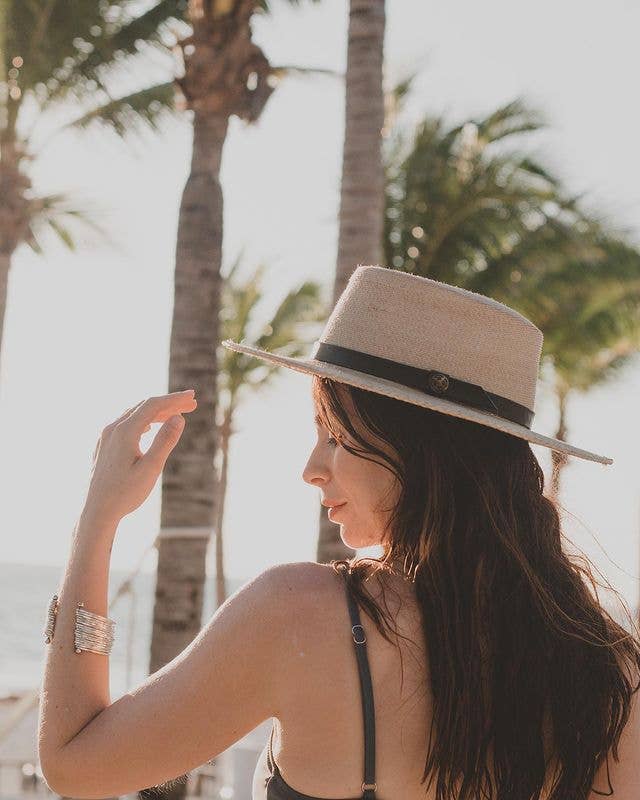 Palma Cappello da sole in paglia di palma messicana fine - Stile Cozumel in vendita all'ingrosso su Faire8