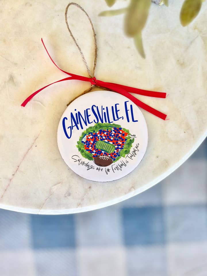 Gainesville, FL Christmas College Town Ornament for wholesale by Happy By Rachel, LLC