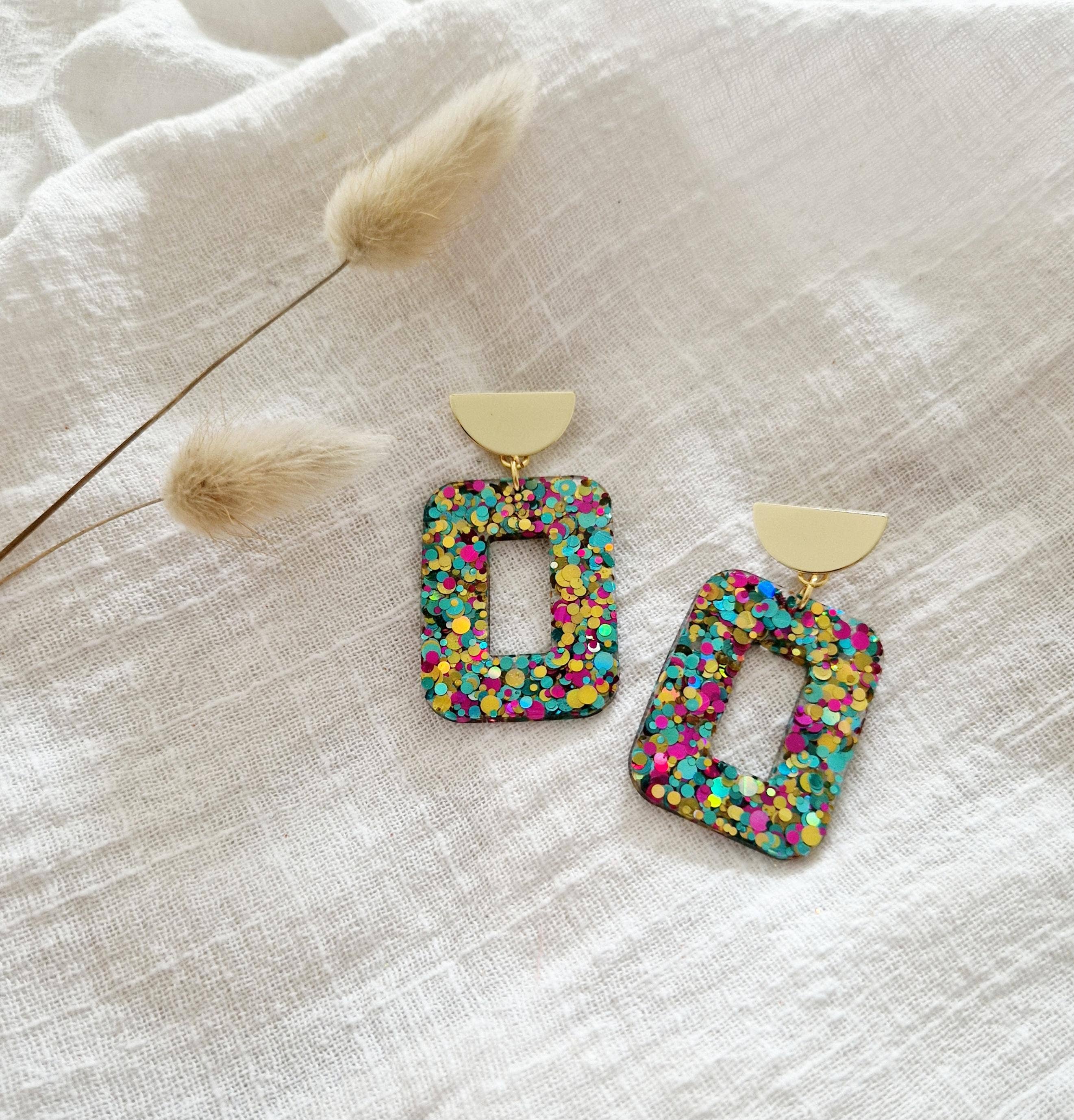 Les Noeuds de Maman - Vente Boucles d'oreilles pendantes - Boucles d'oreilles Suzette Arlequin