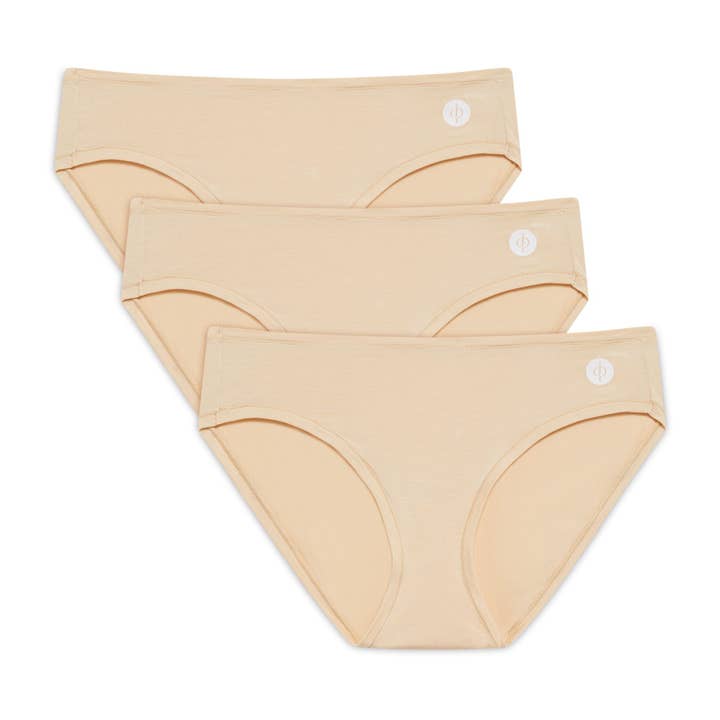 Teen Girls' TENCEL™ Micro Modal Confidently You Bikini Briefs - Set of 3 for wholesale by Just Peachy
