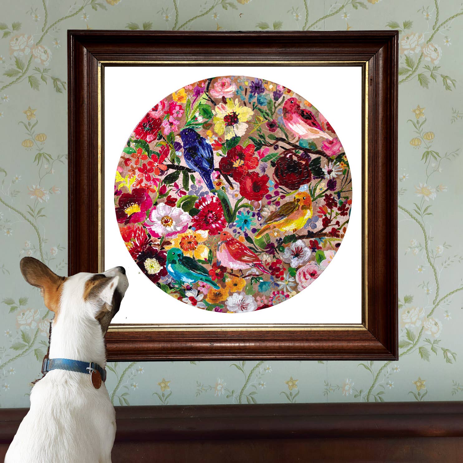 eeBoo - Vente Puzzle – adulte - Puzzle rond de 500 pièces « Oiseaux et fleurs »6